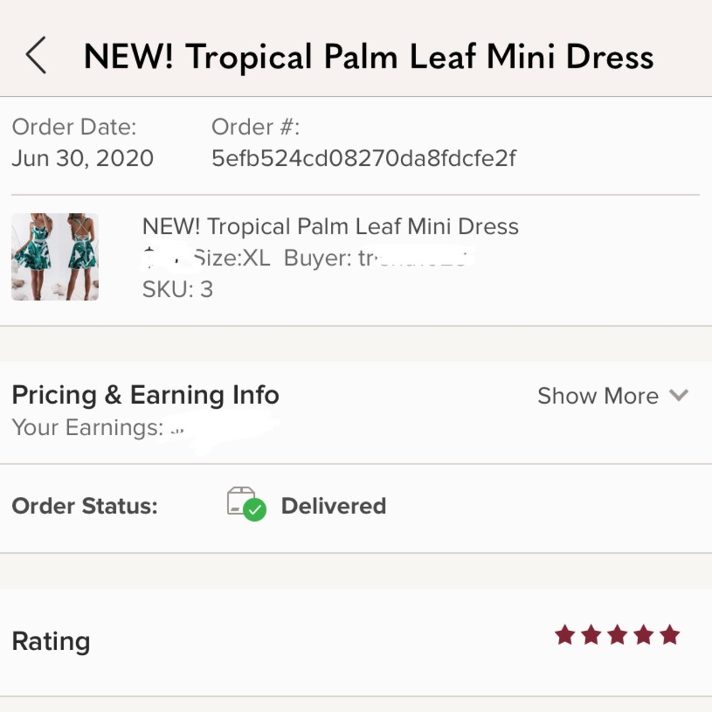 Tropical Palm Leaf Mini Dress - Picture 11 of 11